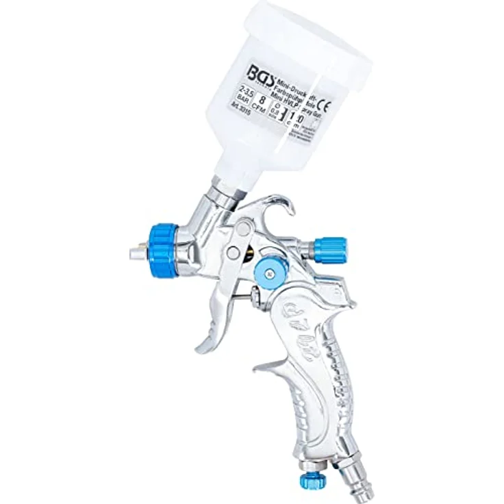 BGS 3315 | Mini-Druckluft-Farbsprühpistole | 120 cm | Aluminium-Gehäuse | verchromte Oberfläche | rostfreier Sprühkopf – Bild 5