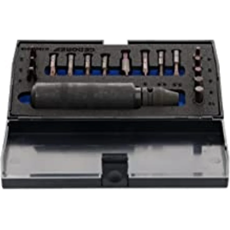 Gedore Schraubenausdreher-Set 6654600, Hammerbetätigung, Schlitz-, Kreuzschlitz-, Innensechskantschrauben, Kunststoffkasten, 200 x 120 x 38 mm – Bild 3