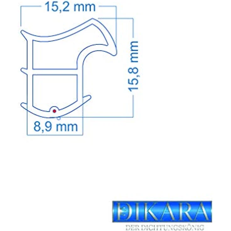 Dikara Stahlzargendichtung Grau 5m, Türdichtung mit Dichtungshöhe 15,8mm, Dichtungsbreite 15,2mm, gegen Zugluft, Lärm & Staub, Heizkostenersparnis – Bild 2