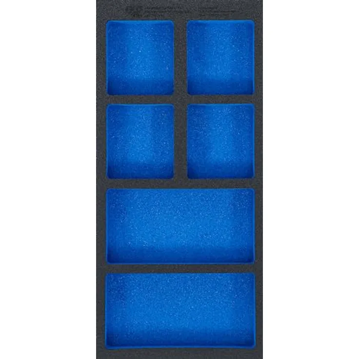 BGS TECHNIC Werkstattwageneinlage 1/3, leer mit 6 Ablagefächern, Hartschaum, 408 x 189 x 32 mm