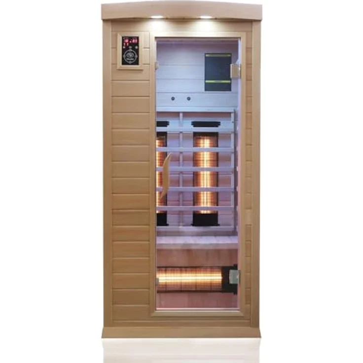 Dewello Infrarotkabine Infrarotsauna PIERSON 90cm x 90cm inkl. Vollspektrumstrahler, Bodenstrahler – Bild 2