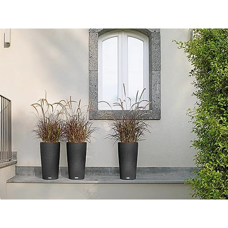 Lechuza® Cilindro COTTAGE 32, Pflanzkübel Komplettset mit Erdbewässerungssystem, granit, 32 cm Durchmesser, 56 cm Höhe – Bild 6