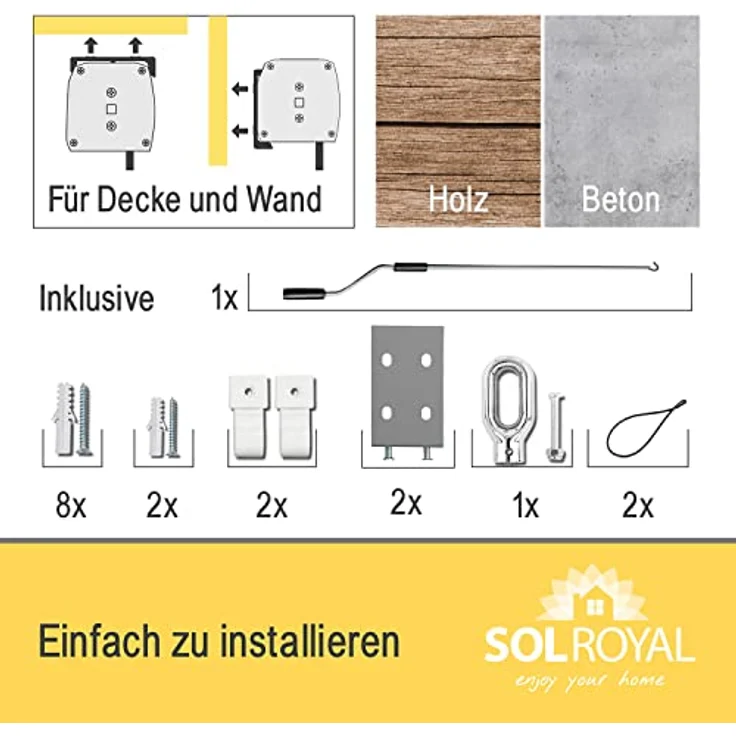 Sol Royal Senkrechtmarkise MS5, 180x250cm, anthrazit, abnehmbare Handkurbel, wasserabweisender Sonnen- und UV-Schutz, für Terrasse und Balkon – Bild 7