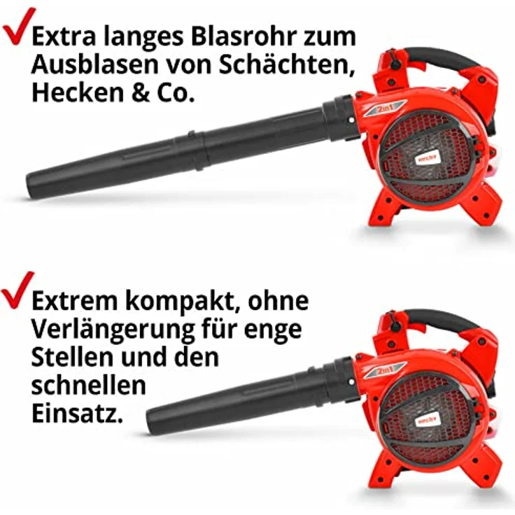 HECHT 9280 Benzin Laubsauger | 3-in-1 Laubbläser, Laubsauger, Laubhäcksler | 1,08 PS | 252 km/h | 50L Fangsack – Bild 2