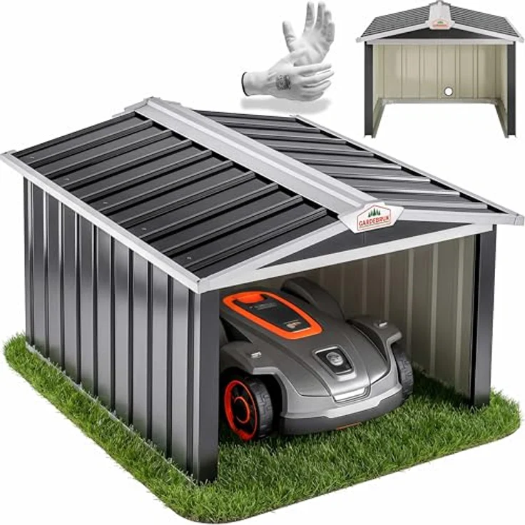 Gardebruk Mähroboter Garage Metall Wetterbeständig Kabelführung 4x Erdanker Carport Rasen Garten 4251776601908 – Bild 2