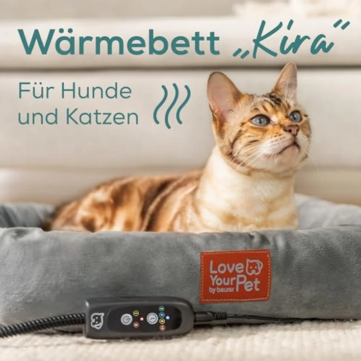 Beurer Love Your Pet Wärmebett Kira, elektrisch beheiztes Hundebett mit Timer, waschbar bei 30°C, kratzfest und wasserdicht, 58 x 50 cm – Bild 2