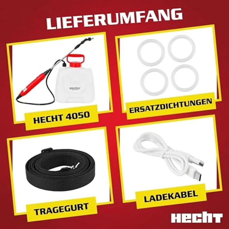 HECHT Drucksprüher Akku 4050, handlicher 5L Sprüher mit 3,7V Li-Ion-Akku und variabler Teleskoplanze – Bild 9