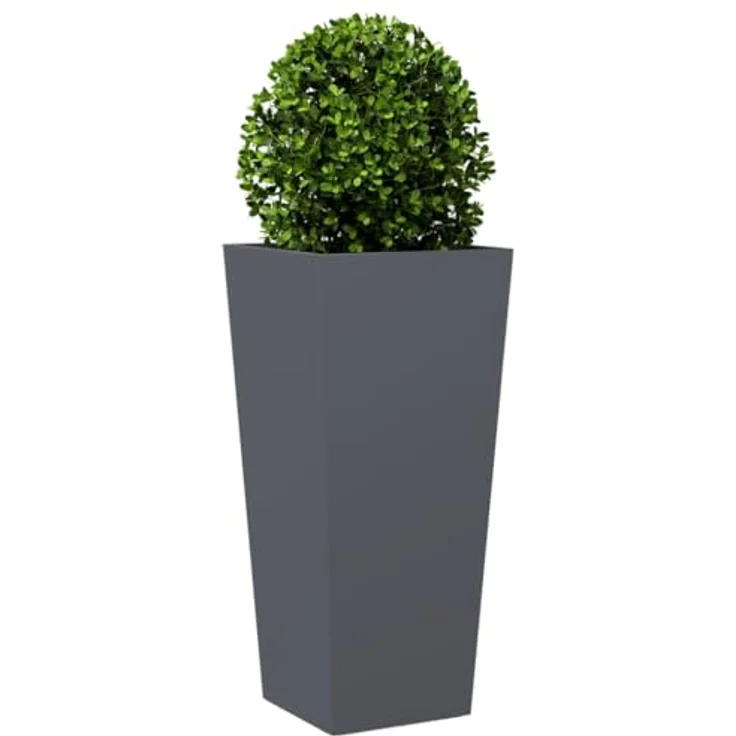 vidaXL Pflanzkübel 2 STK. Anthrazit 35x35x75 cm Stahl, robust und langlebig mit viel Platz – Bild 4
