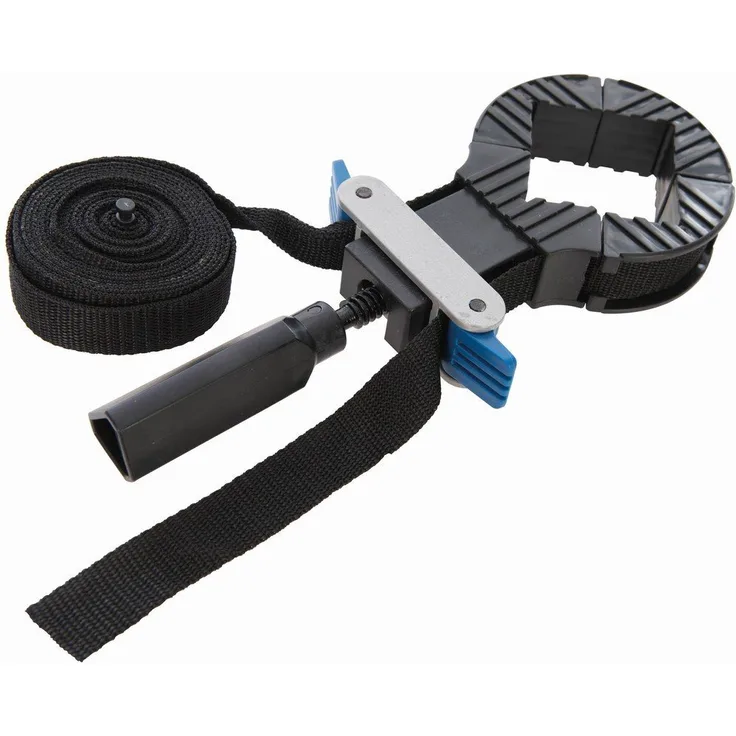 Silverline Zwinge, Einstellbarer Rahmenspanner mit robustem Nylongewebe und 4 m Länge, blau