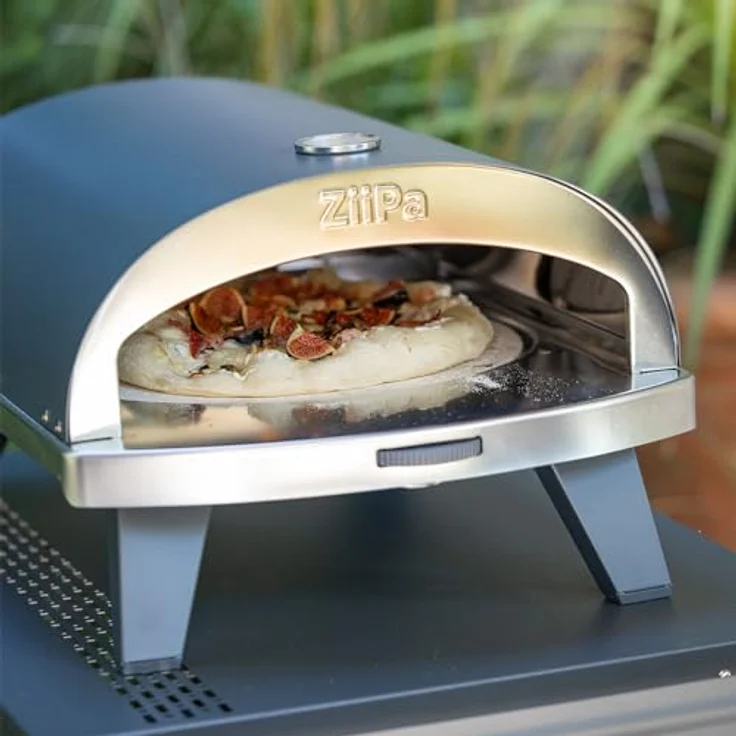 Ziipa Piana, Gas Pizzaofen mit drehbarem feuerfestem Stein, grau – Bild 3