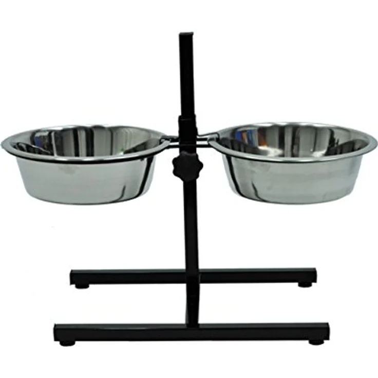 Nobby Napfständer verstellbar DINER BAR inkl. 2 Näpfen 2 x Ø 25,5 cm 2,75 ltr. - höhenverstellbar - Fassungsvermögen 2 x 2,80l - als Wasser- oder Fressnapf geeignet – Bild 1