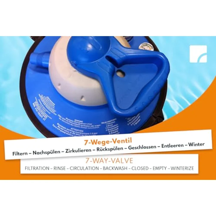 Steinbach Sandfilteranlage Comfort 50, Pool Filteranlage für bis zu 33.000 l, 6.600 l/h Umwälzleistung, salzwassergeeignet, 7-Wege-Ventil – Bild 3