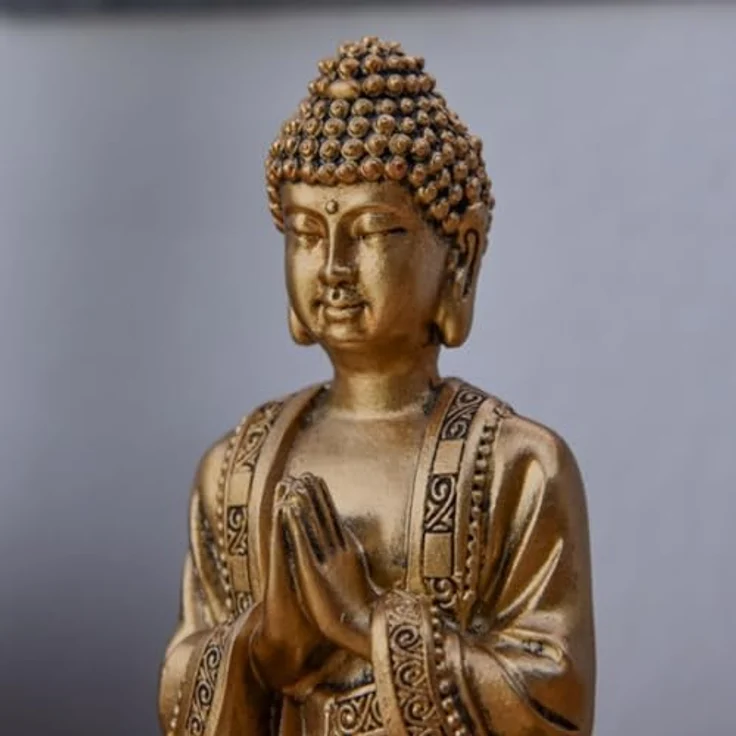 Zen Light Buddha Meditation Gold Dekofigur Harz, Einheitsgröße – Bild 9