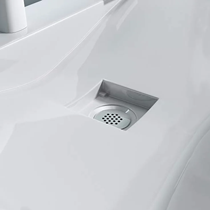 doporro® Design Aufsatzwaschbecken Hängewaschbecken Mineralguss Waschbecken BTH: 60x48x10 cm Weiß Colossum810 Gussmarmor Waschtisch Waschplatz – Bild 5