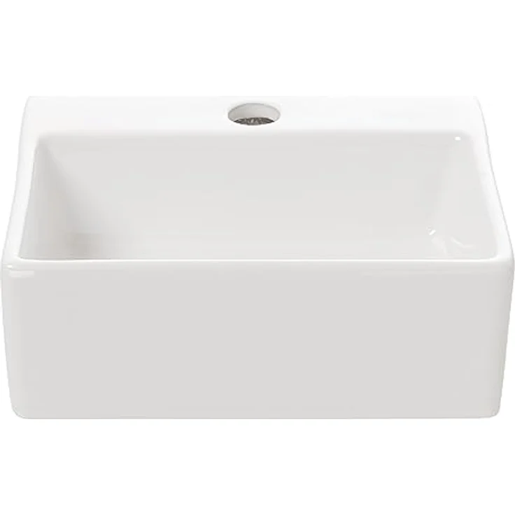 NEG Waschbecken Uno44H (extra klein/eckig) Hänge-Waschschale/Waschtisch (weiß) mit schmalem Rand und Nano-Beschichtung – Bild 5