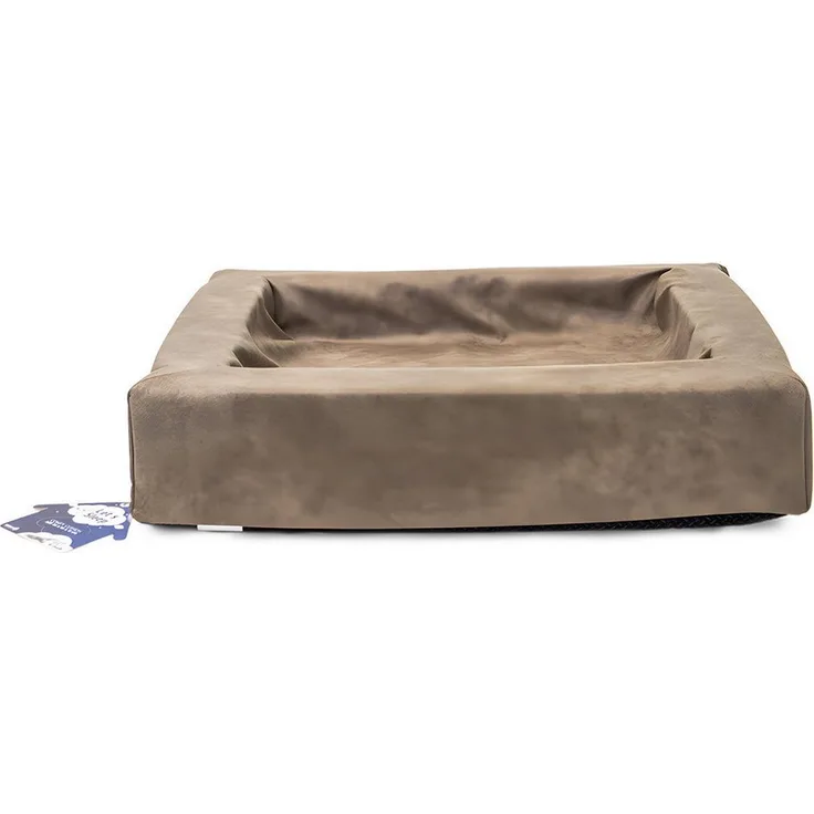 Holland Animal Care Lets Sleep Comfy Cushion, Hundekorb mit erhöhtem Rand und Anti-Rutsch-Beschichtung, taupe