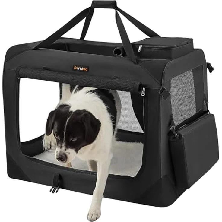 Feandrea Hundebox faltbar, Transportbox Hund, XL, atmungsaktiv, schwarz PDC80H – Bild 1