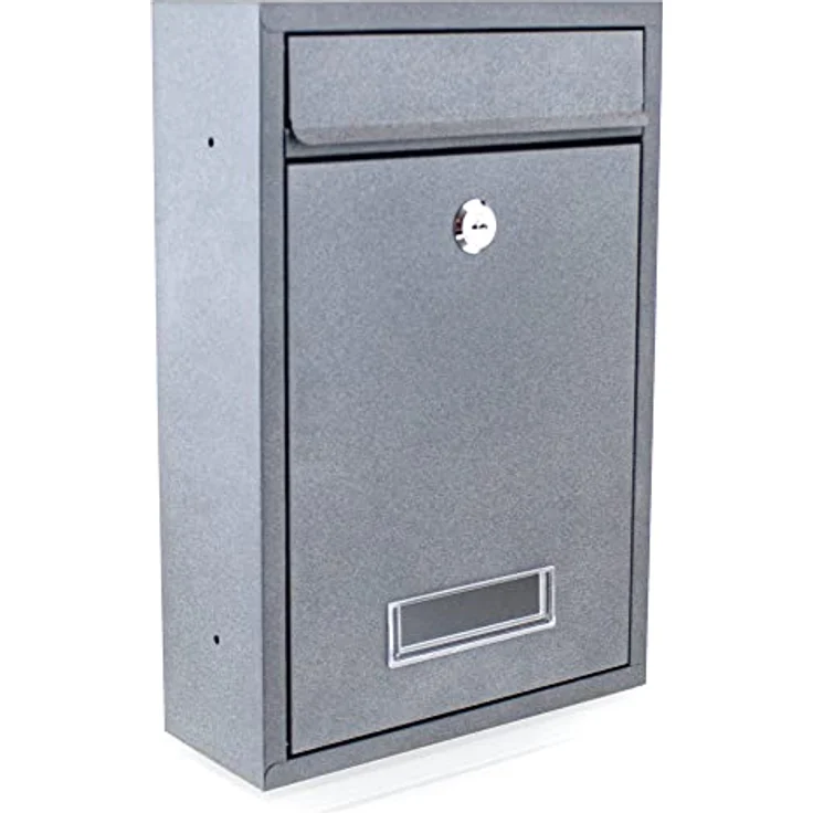 BITUXX® Kompakter Mini Briefkasten, Wandbriefkasten erweiterbar zur Briefkastenanlage, galvanisierter Stahl, anthrazit – Bild 1