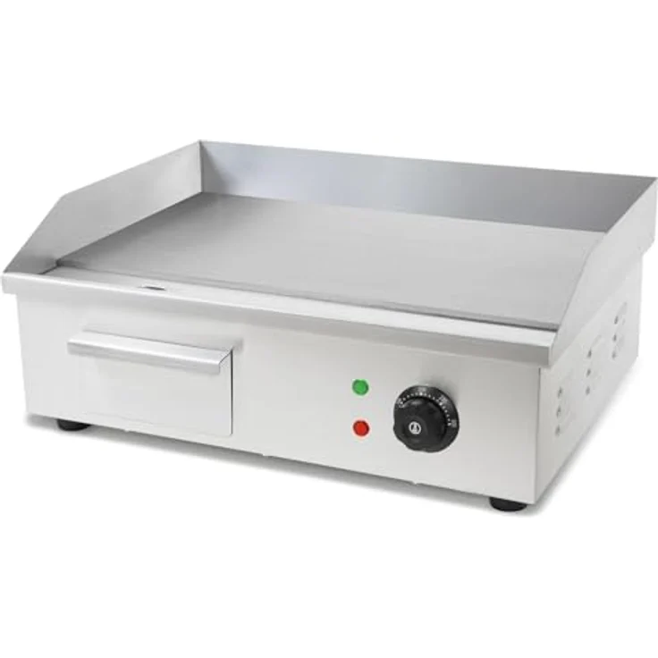 VERTES FA6-G8-01 Elektro Grillplatte 3000 W, Edelstahl, 55 x 35 cm, Temperaturbereich 50 bis 300 °C – Bild 1