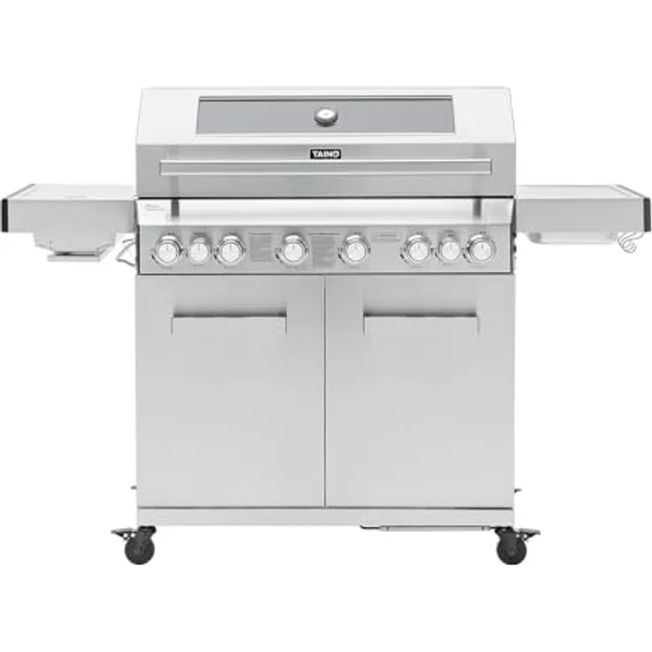 TAINO PLATINUM YAMARA 6+2 Gasgrill Set Edelstahl 6 Brenner Keramik Sear-Burner Keramik Backburner Piezo-Zündung Abdeckhaube – Bild 4