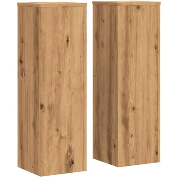 vidaXL Blumenständer Pflanzenständer 2 Stk Artisan-Eiche 25x25x80 cm - Robuster Holzwerkstoff, zeitloses Design