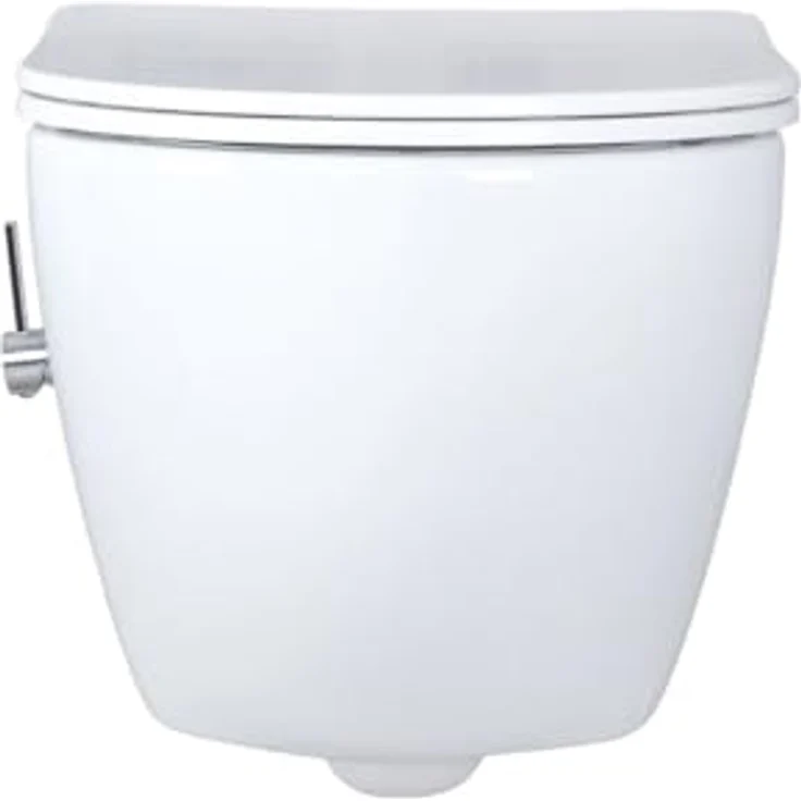 Creavit RIMOFF Wand WC Weiß - spülrandlos mit Absenkautomatik und Edelstahl-Bidet-Düse mit Kaltwasserhebel – Bild 2