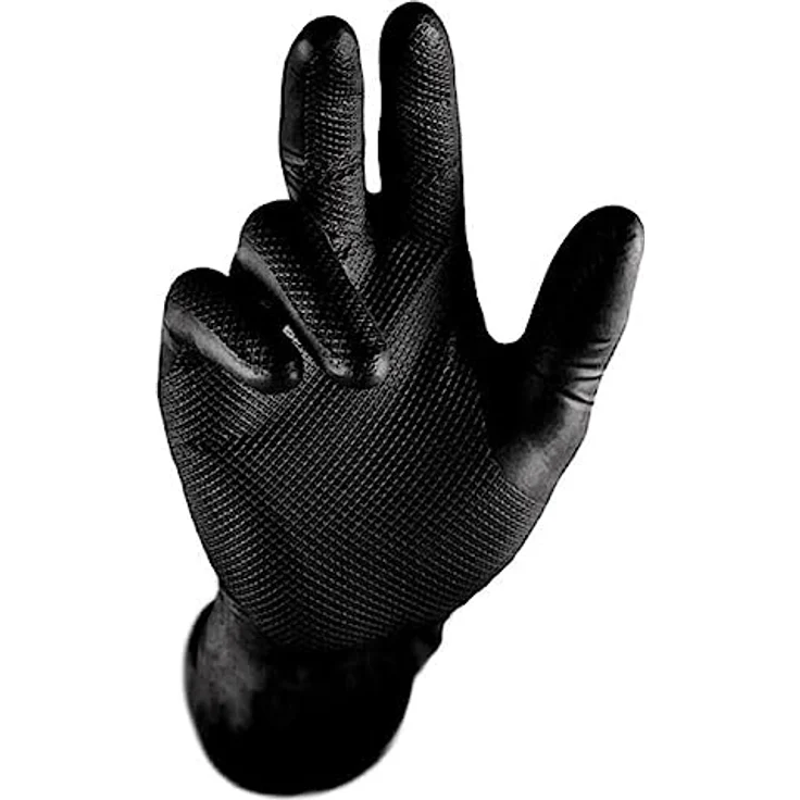STRONGHAND 50 PAAR Nitrilhandschuhe Nitril Handschuhe 0422 Grip schwarz XXL (11) - mit hervorragendem Grip und hoher Widerstandsfähigkeit – Bild 1