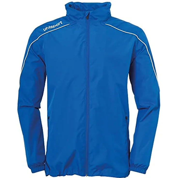 Uhlsport STREAM 23 ALL WEATHER JACKET XXL azurblau/weiß, Arbeitsjacke mit versteckter Kapuze und wasserabweisender Beschichtung – Bild 2