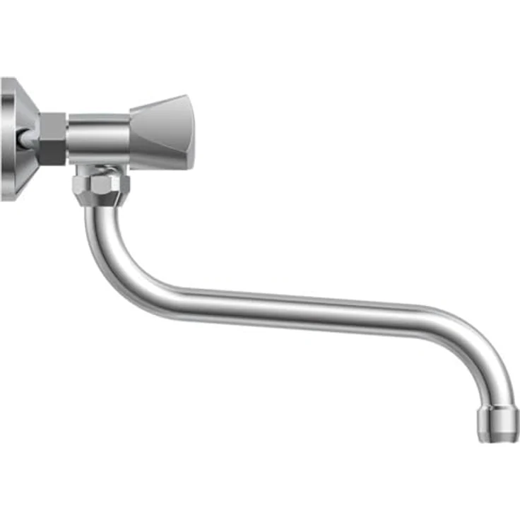 Schütte CESTI Spültischarmatur, schwenkbarer Wasserhahn für Wandmontage mit keramischen Ventiloberteilen, Chrom – Bild 3