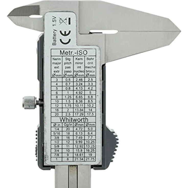 BURG-WÄCHTER Digitaler Messschieber PRECISE PS 7215 mit ZERO - ABS-Funktion für die Einstellung eines relativen Nullpunktes, Angabe in inch & mm umstellbar, aus Aluminium, Messbereich: 0 bis 150 mm, inkl. 1,5 Volt Kopfzelle, in Kunststoffbox, Maße: (B)2 – Bild 2
