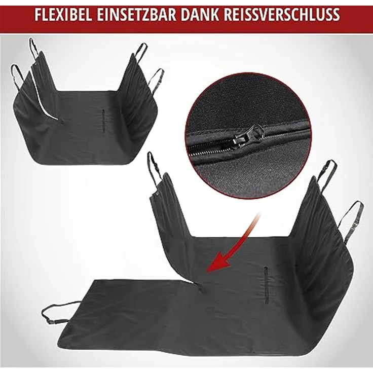 Walser Autoschondecke Hund Rücksitz Nero, Universal Auto Hundedecke Rücksitz, Autoschondecke Hund, Autoschutzdecke für Reise & Transport für Hunde, Automatte Hund, Autoschondecke Hund Kofferraum – Bild 5
