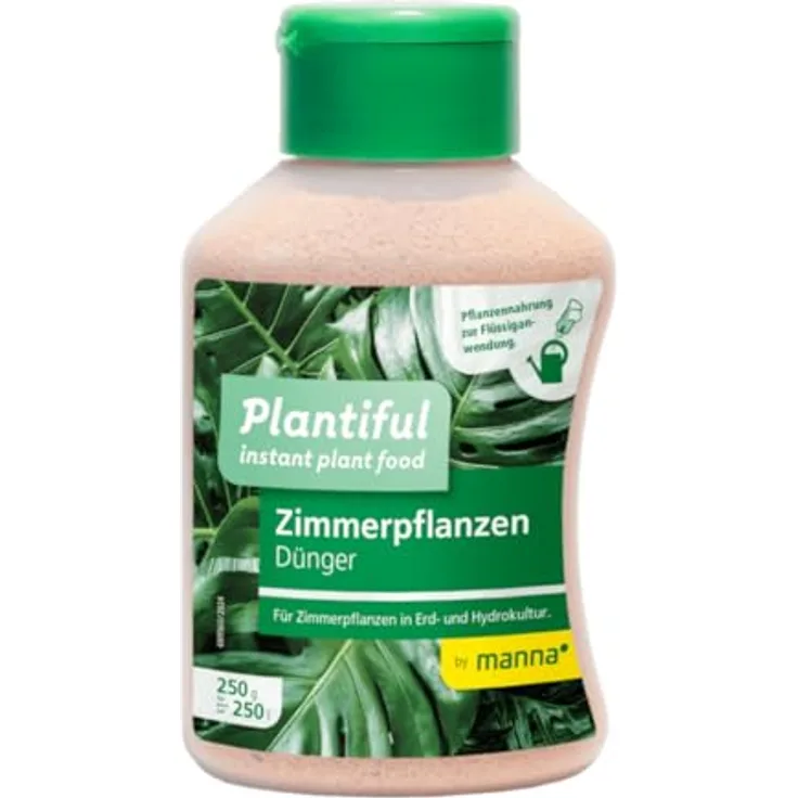 Hauert Manna Plantiful Dünger für Zimmerpflanzen, 250 g, wasserlösliche Nährstoffe für kräftiges Wachstum und satte Blätter