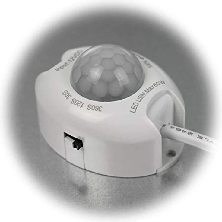 world-trading-net Inline Bewegungsmelder 120° mit Dimmer für LED, 12V DC, Anschluss über Koaxialstecker 5,5/2,1mm, Innenbereich – Bild 3