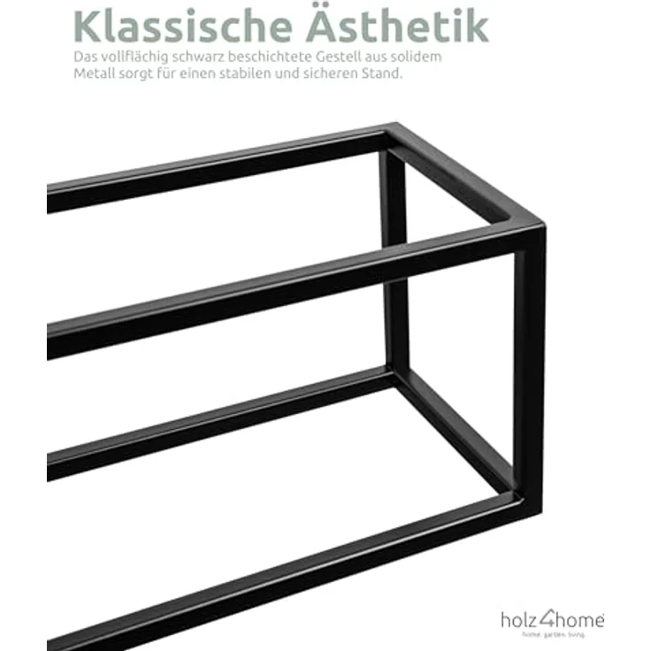 holz4home® Blumenständer Dekoständer aus Eichenholz Massiv Natur Geölt I Dekosäule Stahlrahmen, Loft- und Industriestil – Bild 6