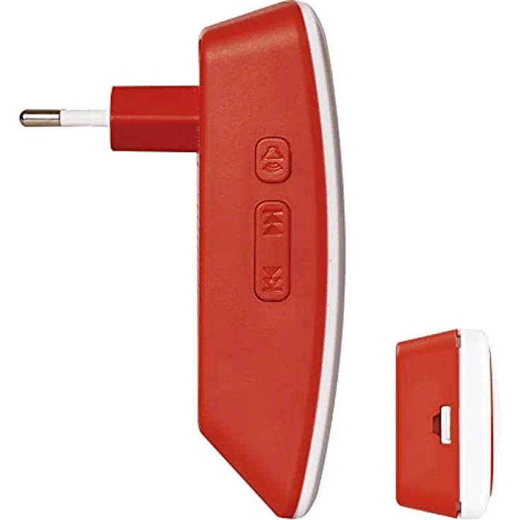 EMOS P5750 Batterielose Türklingel, Funkklingel Set mit 150 m Reichweite und 10 Melodien, 5 Stufen Lautstärke bis 110 dB, Rot/Weiß – Bild 4