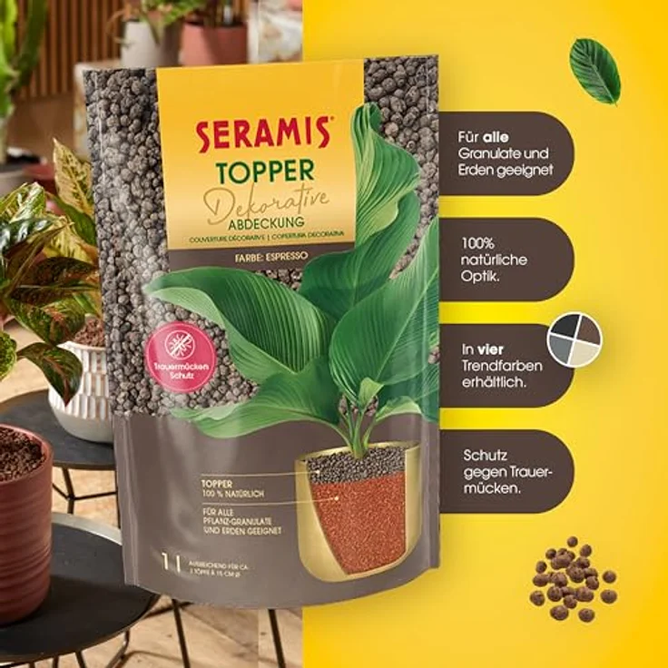 Seramis Pflanzgranulat Topper espresso, dekorative Abdeckung aus Blähton, 1 L: Tests, Infos & Preisvergleich