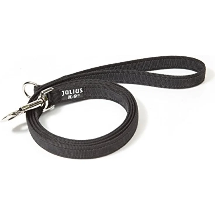 JULIUS K-9 IDC Color & Gray gumierte Leine, strapazierfähiger Textilstoff, 20 mm x 1,8 m, Schwarz-Grau – Bild 4
