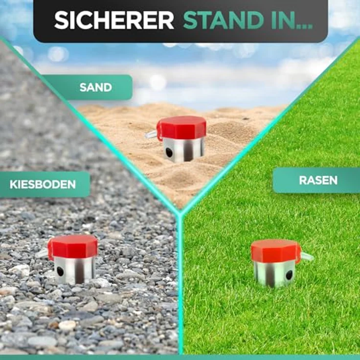 dszapaci Bodenhülse für Wäschespinne, 57 cm Erdspieß für Sonnenschirm und Fahnenmast, geeignet für Rohrdurchmesser 25-55 mm, feuerverzinktes Metall – Bild 3