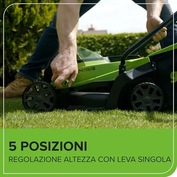 Greenworks GD24LM33, Rasenmäher mit 33 cm Schnittbreite, 30 l Grasfangsack und bürstenlosem Motor, akkubetrieben – Bild 6