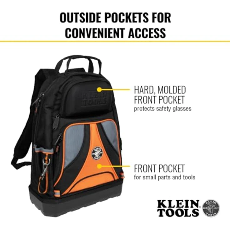 KLEIN TOOLS 55421BP-14 Werkzeugtasche, 39 Taschen und geformter Boden, Schwarz – Bild 6