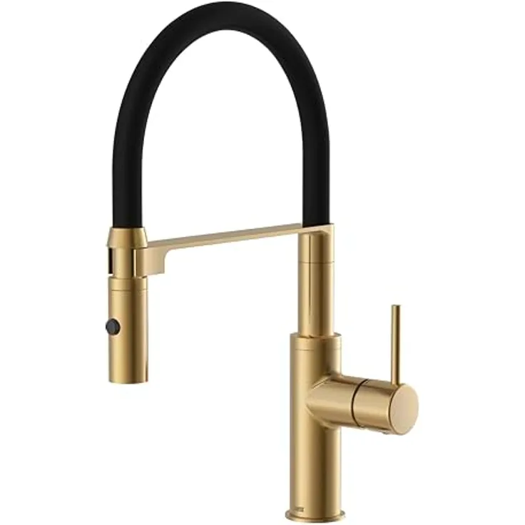 Lenz Küchenarmatur NALU, Flexible Pendelbrause mit 2 Strahlarten und Anti-Fingerabdruck-Beschichtung, gold
