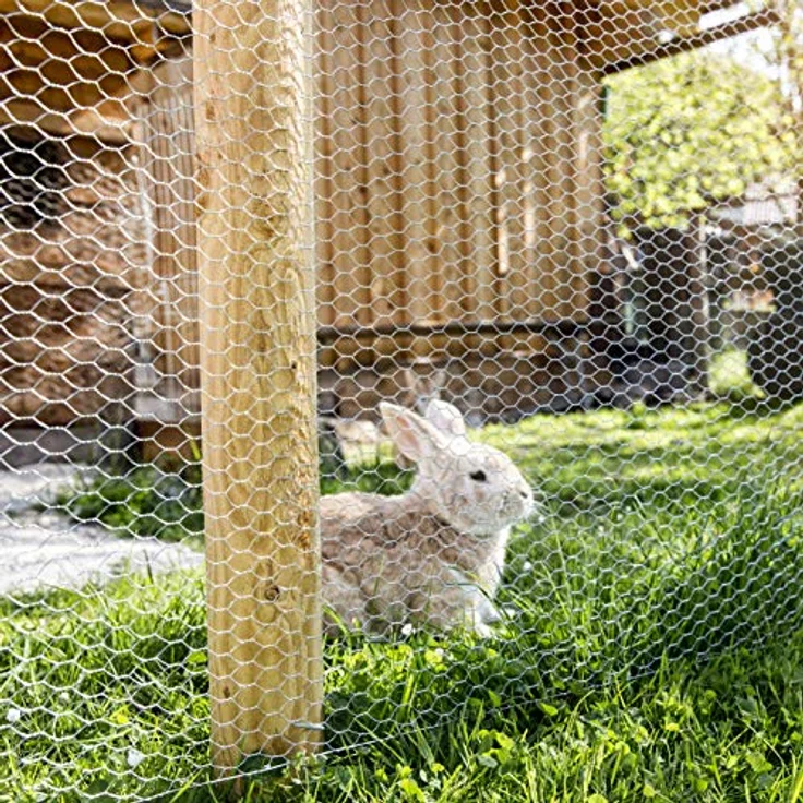 Windhager Kleintiergeflecht verzinkt, Sechseck-Geflecht, Drahtzaun für Hasen und Hühner, Dachrinnenabdeckung, Maschenweite 13mm, 10 x 0,5 m x 0,7 mm, 70022 – Bild 2