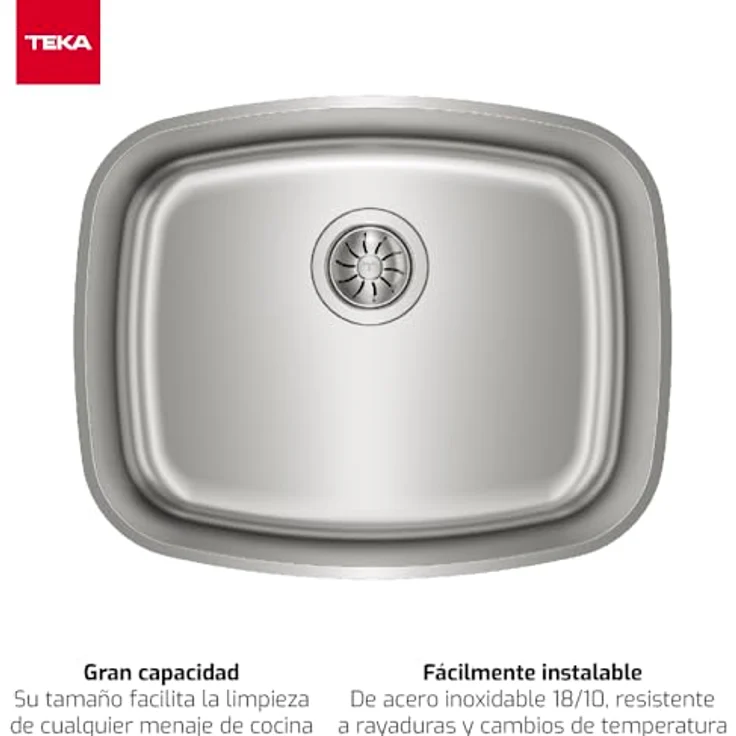 TEKA BE 50.40 Max - Edelstahl Unterspüle, 1 Spülbecken, niedrige Arbeitsplatte, Spüle 60 cm, Tiefe 20 cm – Bild 2