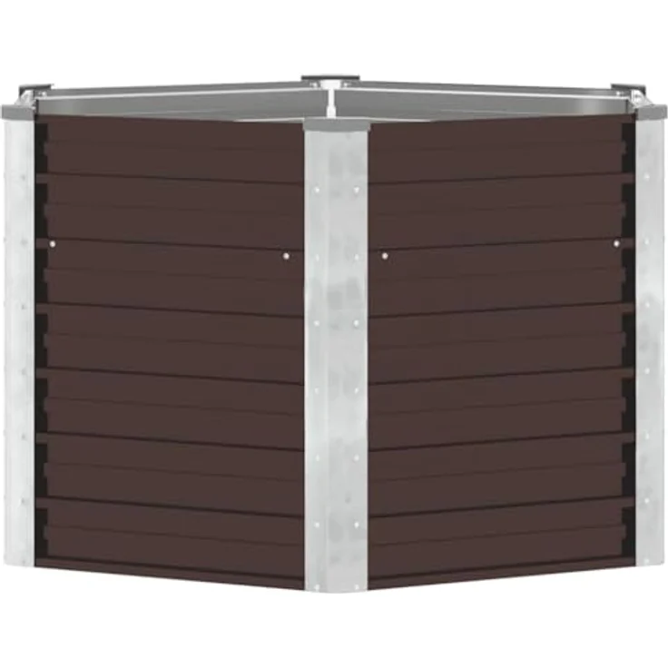 vidaXL Garten-Hochbeet Braun 129 x 129 x 77 cm Verzinkter Stahl – Bild 5