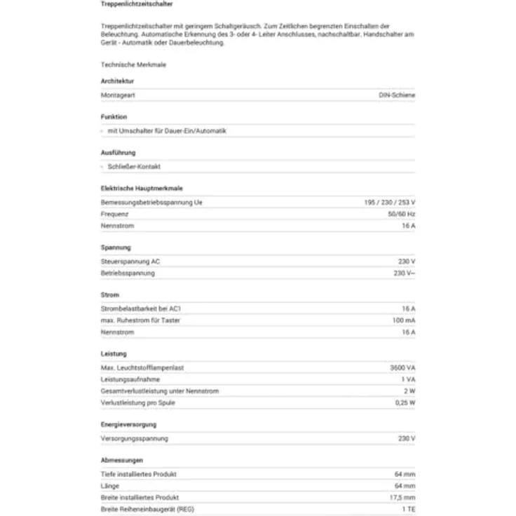 HAGER Treppenlichtzeitschalter EMN001 – Bild 3