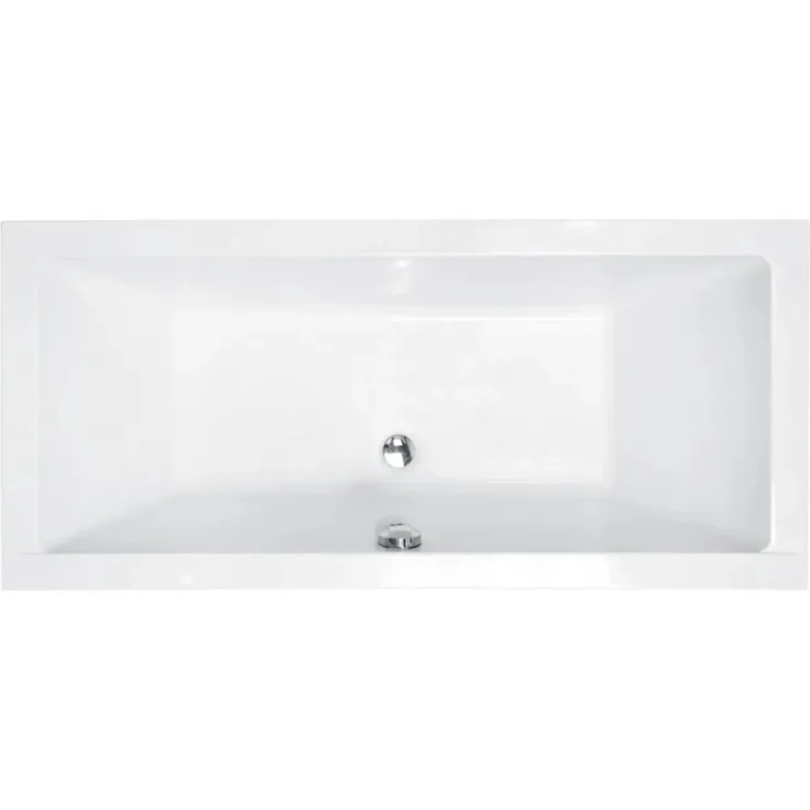 Bad Land QUADRO Badewanne 180x80 cm, Rechteck-Acryl mit Wannenträger und Kopfstütze KODI in Schwarz, antibakteriell, kratzfest, rutschfest, hoher Wasserdurchfluss