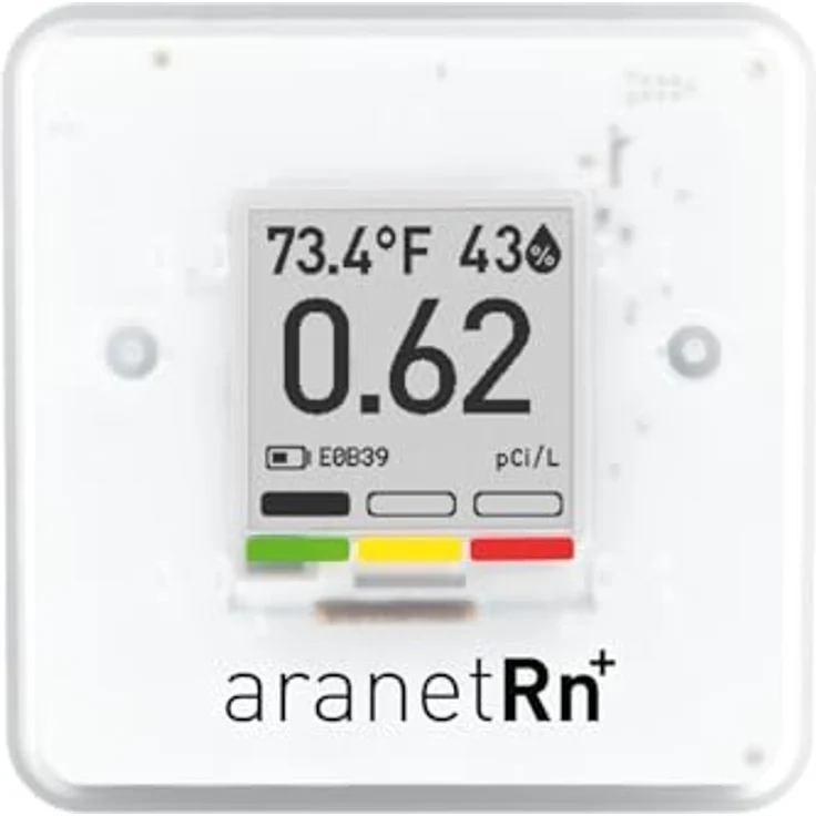 Aranet Radon PLUS HOME Sensor, Bluetooth, Thermometer & Hygrometer, Echtzeitmessung, Weiss – Bild 1