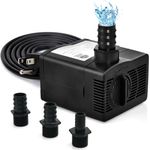 COSTWAY Mini Wasserpumpe 22 W, 900 L/h, Tauchpumpe mit 2,2m Hubhöhe, 3 Düsen, schwarz