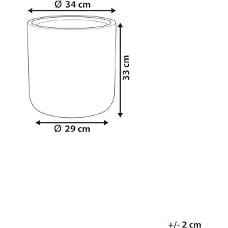 Beliani Outdoor Blumentopf Beton-Optik grau rund 34 x 34 x 33 cm Modern Messene, Lehm-Faser-Mischung, UV-beständig – Bild 3