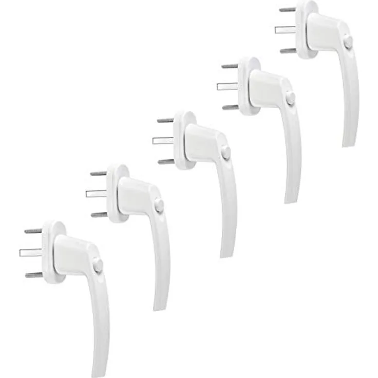 5 x Fenstergriff mit Druckknopf und 45° Raster 28 x 151 x 62 mm weiß Aluminium Türgriff Terassentürgriff Fensteroliven von SO-TECH®